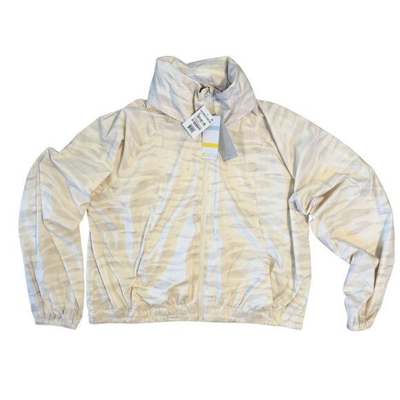 Title: Ace Print Zip Jacket w/ Stowaway Hood – Cream – Size XL NWT - Picture 7 of 11